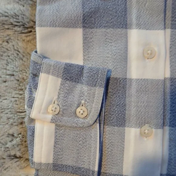 Untuckit Women's Blue and White Plaid Long Sleeve Button Down Shirt SZ… - Picture 5 of 7